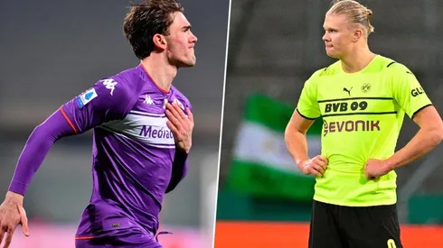 Dusan Vlahovic y Erling Haaland.
