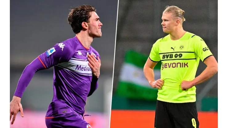 Dusan Vlahovic y Erling Haaland.