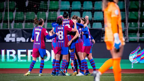 Barcelona en festejo de gol.