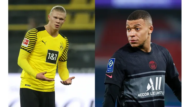 Erling Haaland y Kylian Mbappé, la delantera con la que sueña Real Madrid.