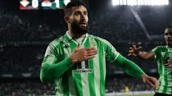 Festejo de gol olímpico de Fekir.