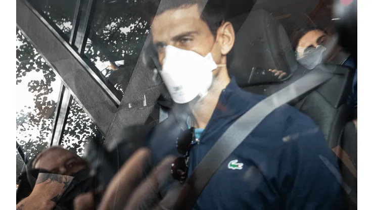 Djokovic arribando a la audiencia.