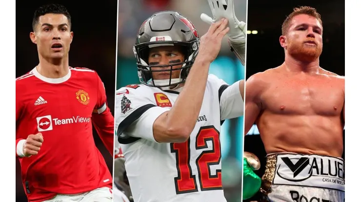Cristiano Ronaldo, Tom Brady y Canelo Álvarez.