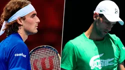 Stefanos Tsitsipas y Novak Djokovic