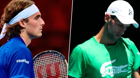 Stefanos Tsitsipas y Novak Djokovic