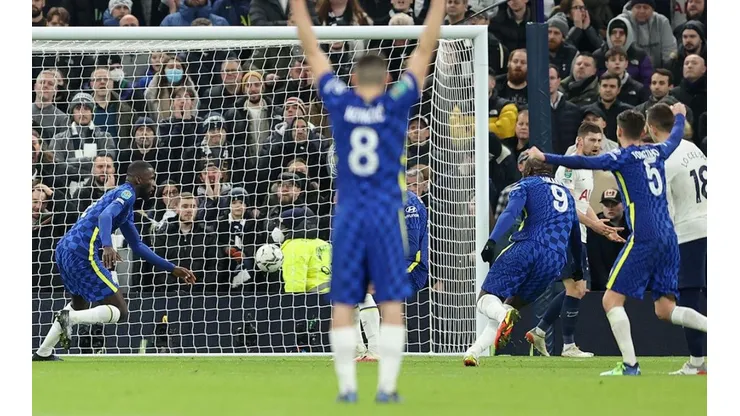 Festejo de gol de Chelsea.