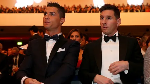 Cristiano Ronaldo y Lionel Messi en la gala del Balón de Oro de 2015.