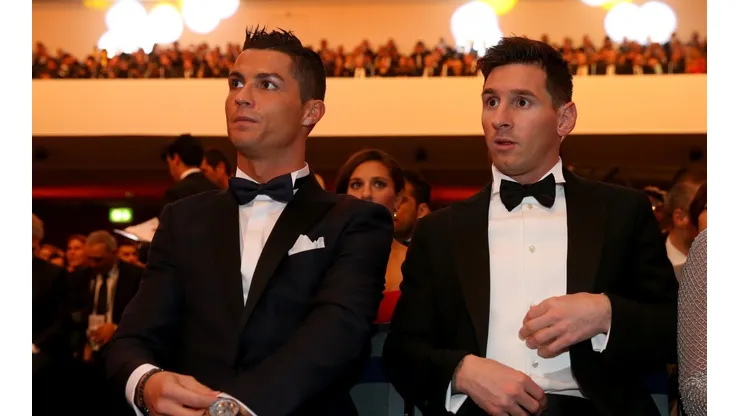 Cristiano Ronaldo y Lionel Messi en la gala del Balón de Oro de 2015.
