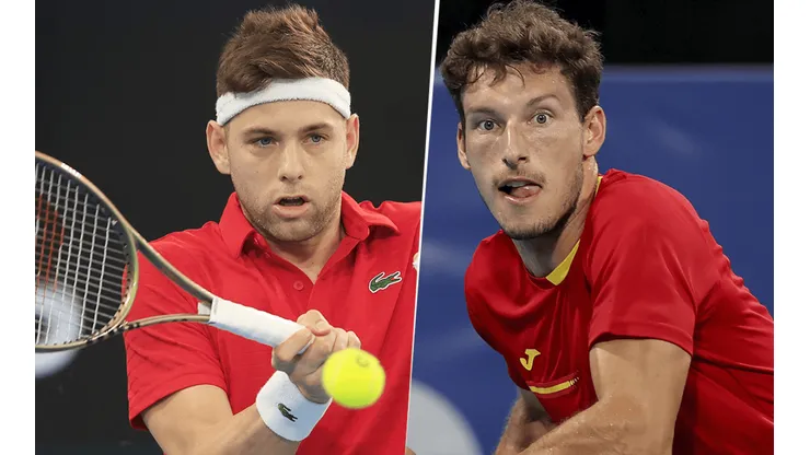 Filip Krajinovic vs. Pablo Carreño Busta por la ATP Cup (Foto: Getty Images).
