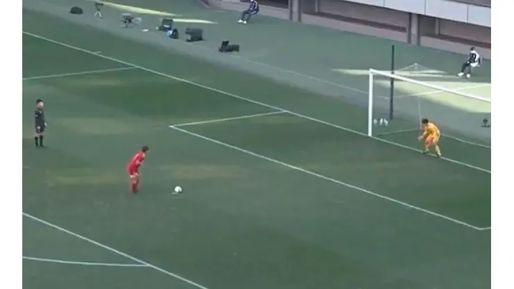 Momento del penal en Japón.