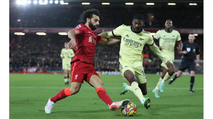 Mohamed Salah en un encuentro ante Arsenal.