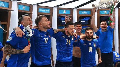 Jugadores de la selección italiana luego de ganar la Euro.
