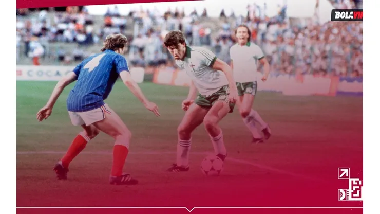 Norman Whiteside ante Velimir Zajec en España 1982.