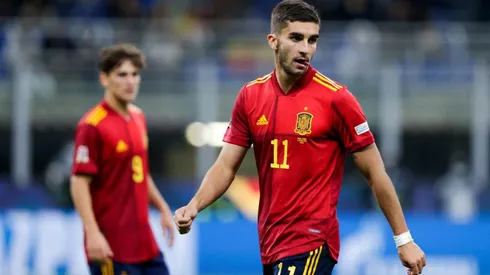 Ferrán Torres en un encuentro con Barcelona.
