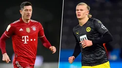 Robert Lewandowski y Erling Haaland, de los que más festejaron en 2021.