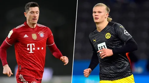 Robert Lewandowski y Erling Haaland, de los que más festejaron en 2021.