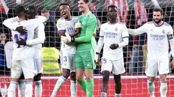 Festejo del triunfo de Real Madrid.