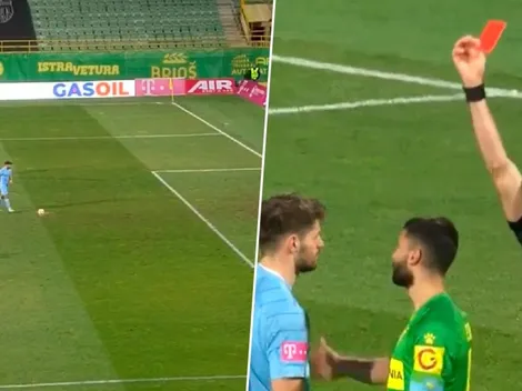 VIDEO | Quiso patear un penal de forma particular y lo terminaron expulsando
