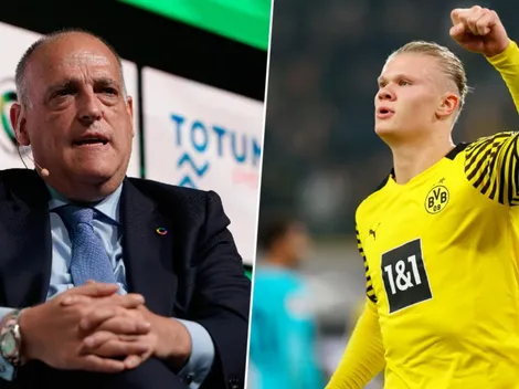 Tebas: "No creo que Barcelona fiche a Haaland"