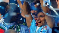 Festejo de Agüero con City.