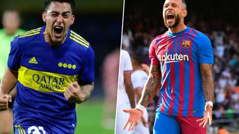 Cristian Pavón y Memphis Depay.