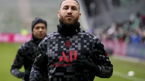 Sergio Ramos en un entrenamiento con PSG.