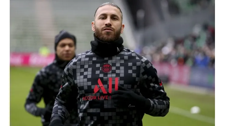 Sergio Ramos en un entrenamiento con PSG.