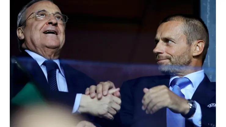 Florentino Pérez y Aleksander Ceferin, presidentes de Real Madrid y UEFA.