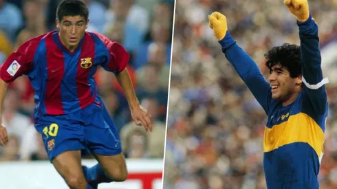 Juan Román Riquelme y Diego Armando Maradona.