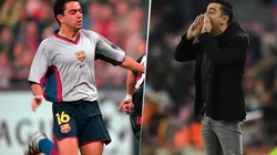 Xavi Hernández de jugador y entrenador con Barcelona.
