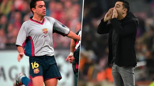 Xavi Hernández de jugador y entrenador con Barcelona.