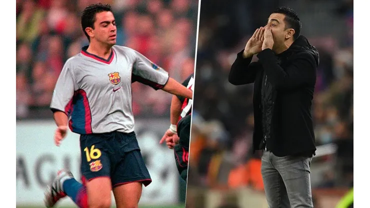 Xavi Hernández de jugador y entrenador con Barcelona.