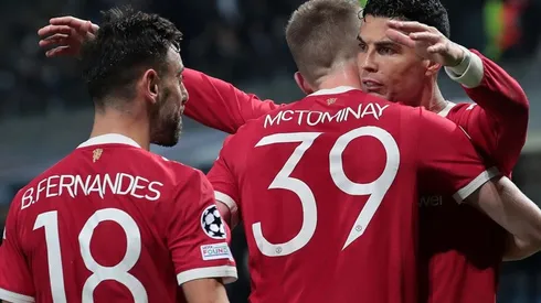 Manchester United en festejo de Champions.