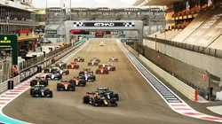 La postal de la recta principal de Yas Marina, en 2020, en una largada de la cual todo el mundo aguarda (Foto: Getty Images).