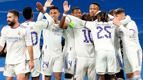 Festejo de gol de Real Madrid.