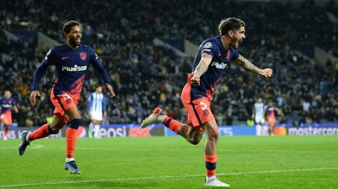 El festejo de Rodrigo de Paul para sentenciar la clasificación de Atlético de Madrid.