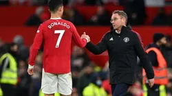 Cristiano Ronaldo y Ralf Rangnick en un encuentro del Manchester United.
