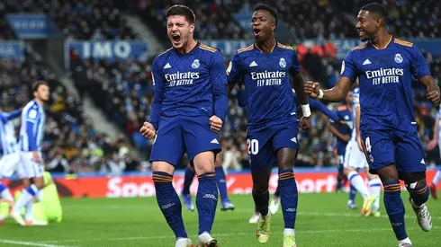 Festejo de gol de Real Madrid.