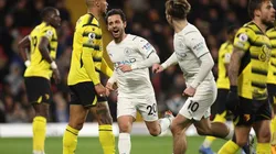 Festejo de gol de Manchester City.