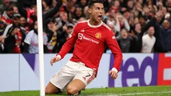 Cristiano Ronaldo celebrando uno de sus goles en Manchester United.