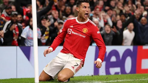 Cristiano Ronaldo celebrando uno de sus goles en Manchester United.