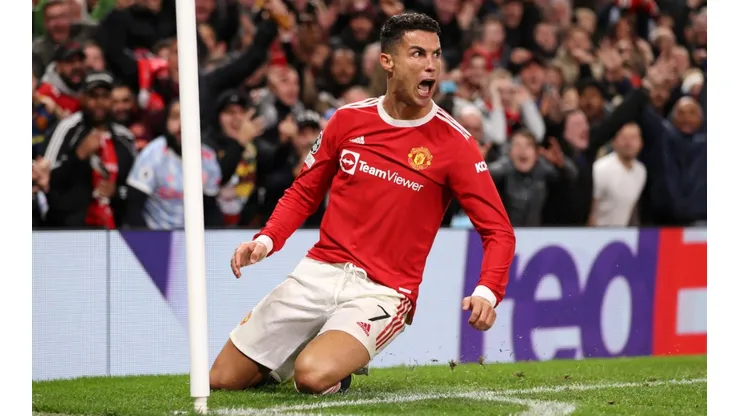Cristiano Ronaldo celebrando uno de sus goles en Manchester United.