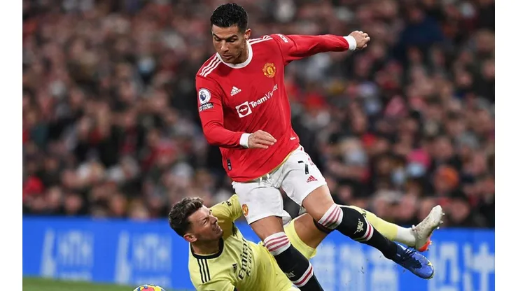 Cristiano Ronaldo en acción con Manchester United.