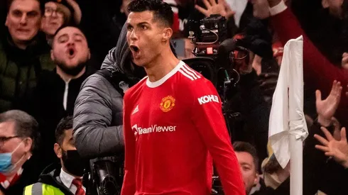 CR7 en festejo de gol con Manchester United.