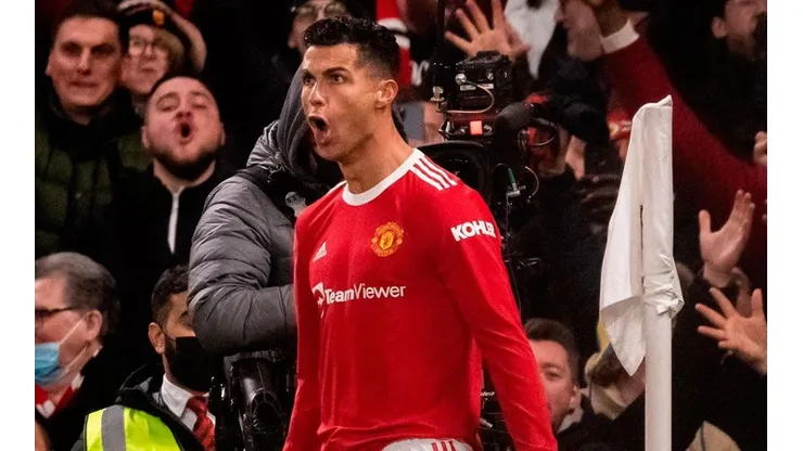 CR7 en festejo de gol con Manchester United.