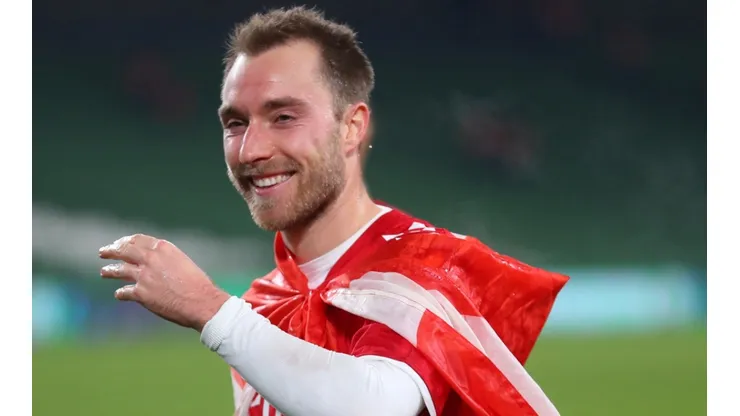 Christian Eriksen en un encuentro con Dinamarca.