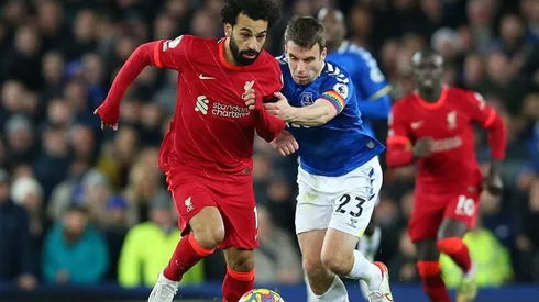Mohamed Salah, estrella de Liverpool ante Everton.