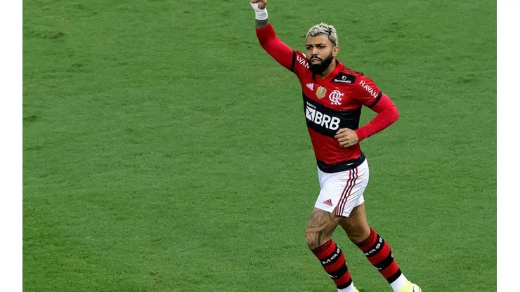 Gabigol en festejo con Flamengo.