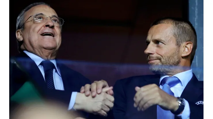 Florentino Pérez y Aleksander Ceferin, presidentes de Real Madrid y UEFA.