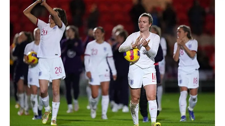 Inglaterra en festejo de gol.